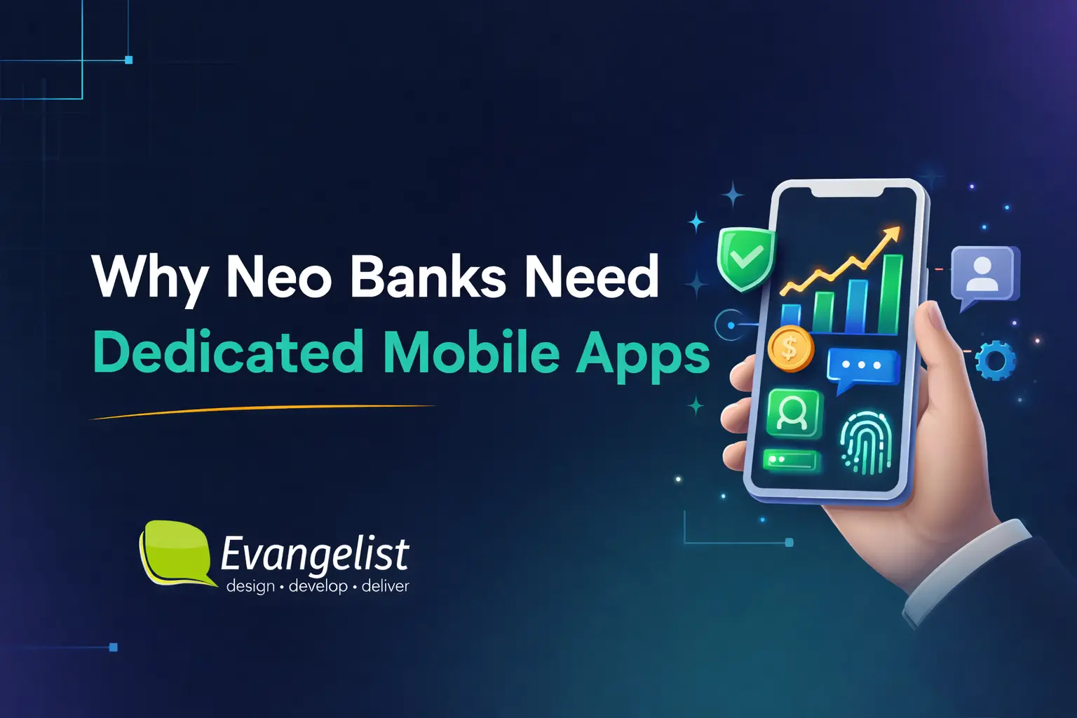 Neo banks need dedicated mobile apps for secure digital banking, payments, and financial management.