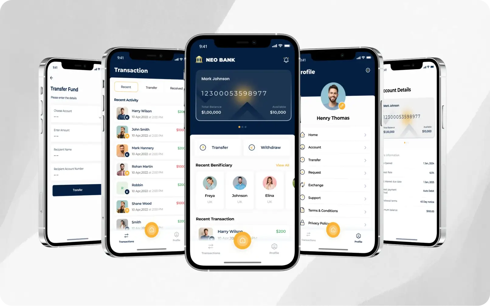 Neo Bank mobile banking app