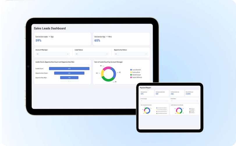 REC sales and payment analytics dashboard