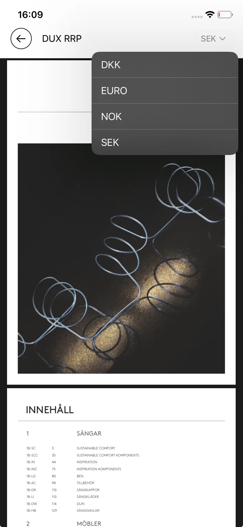 DUXIANA website embedded inside DUX Hub
