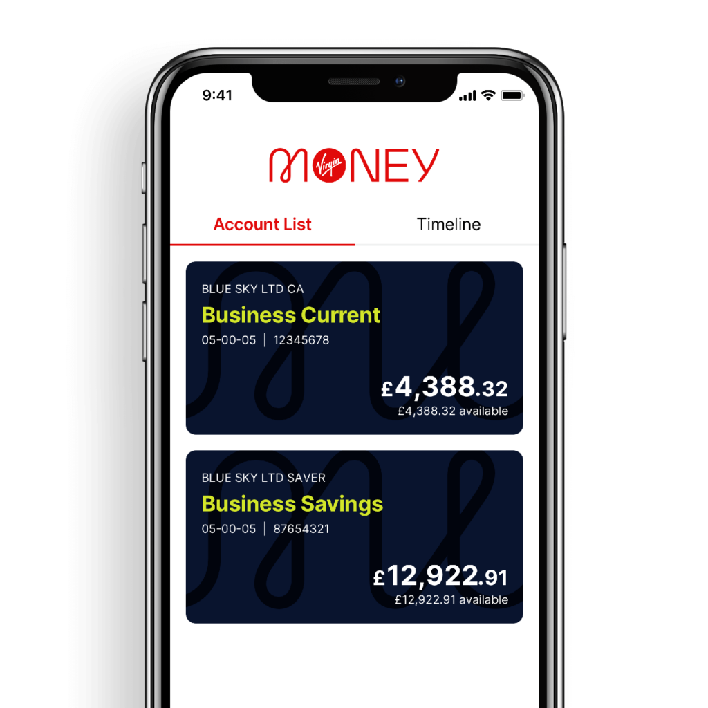 Virgin Money in UK is a popular business banking app that is used here for example