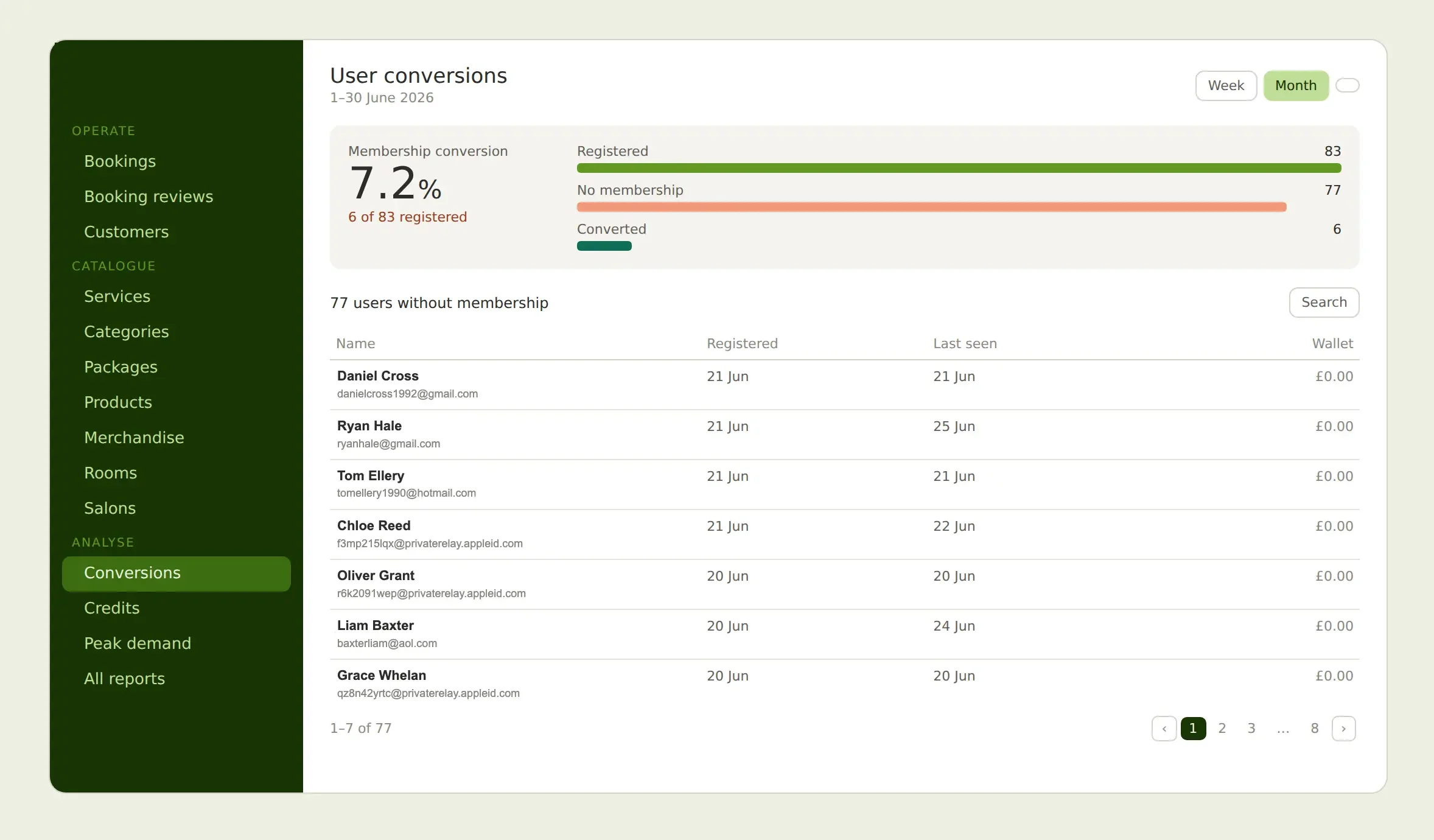 Badger's Den admin portal preview